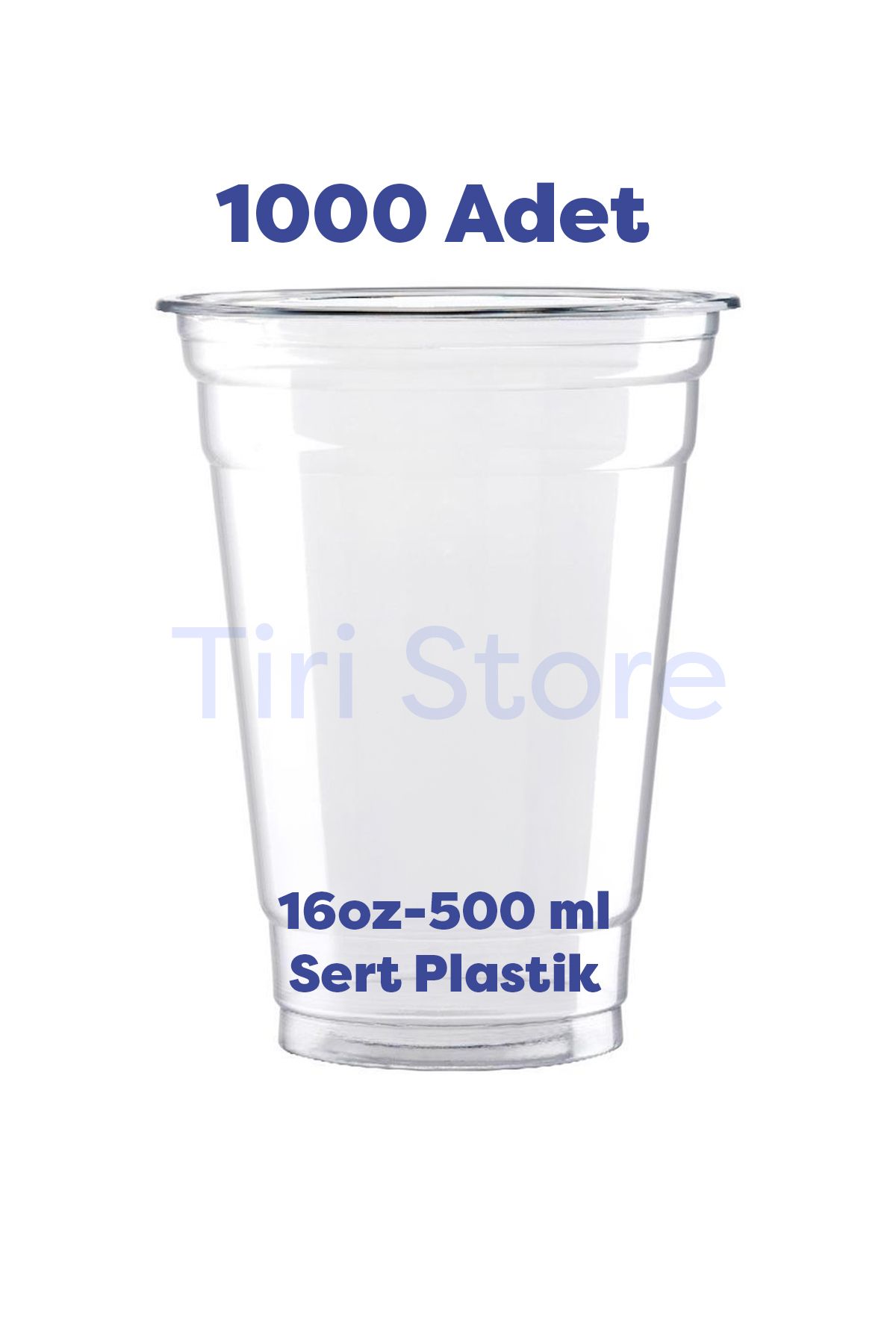 TiriStore Tiri Store Sert Plastik Bardak 16 oz 500 ml 50 li 20 Paket Toplam 1000 adet Şeffaf