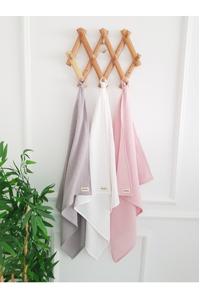 ib ilkimbebe Çok Amaçlı Müslin Örtü 3'lü Set Müslin Yenidoğan Bebek Battaniye...