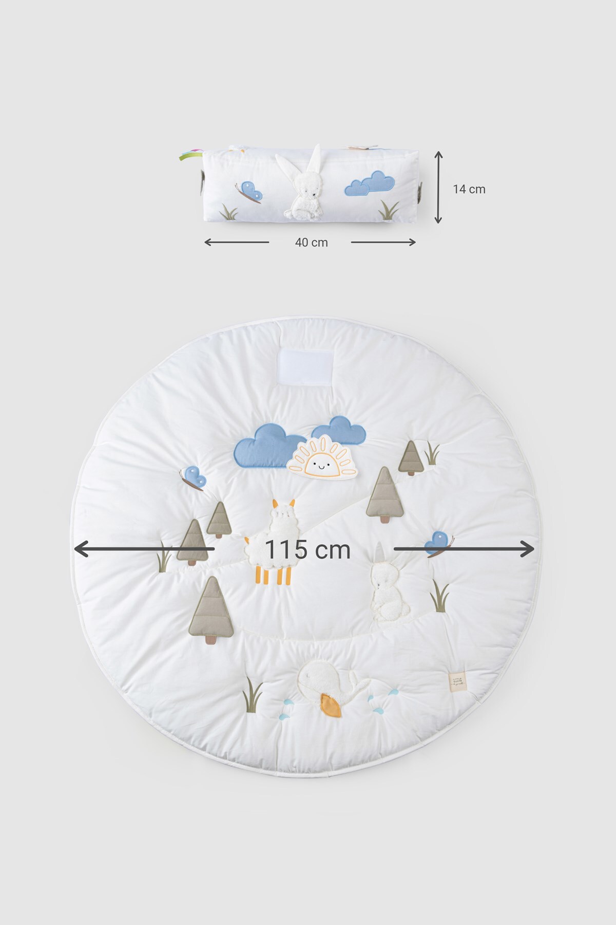 Little Gusto Kaydırmaz Tabanlı Yastıklı Yuvarlak Oyun Minderi Seti Forest 115 cm fotoğrafı 4 (önizleme)