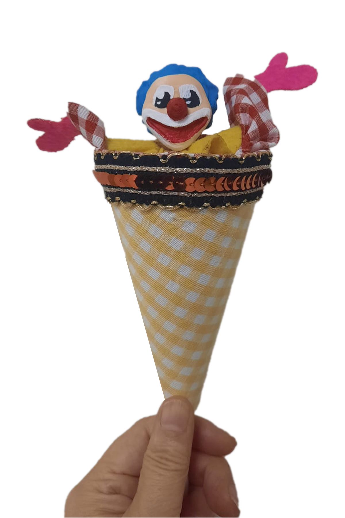 Uçaneller Kuklaevi-Cute Clown Cone Puppet 4