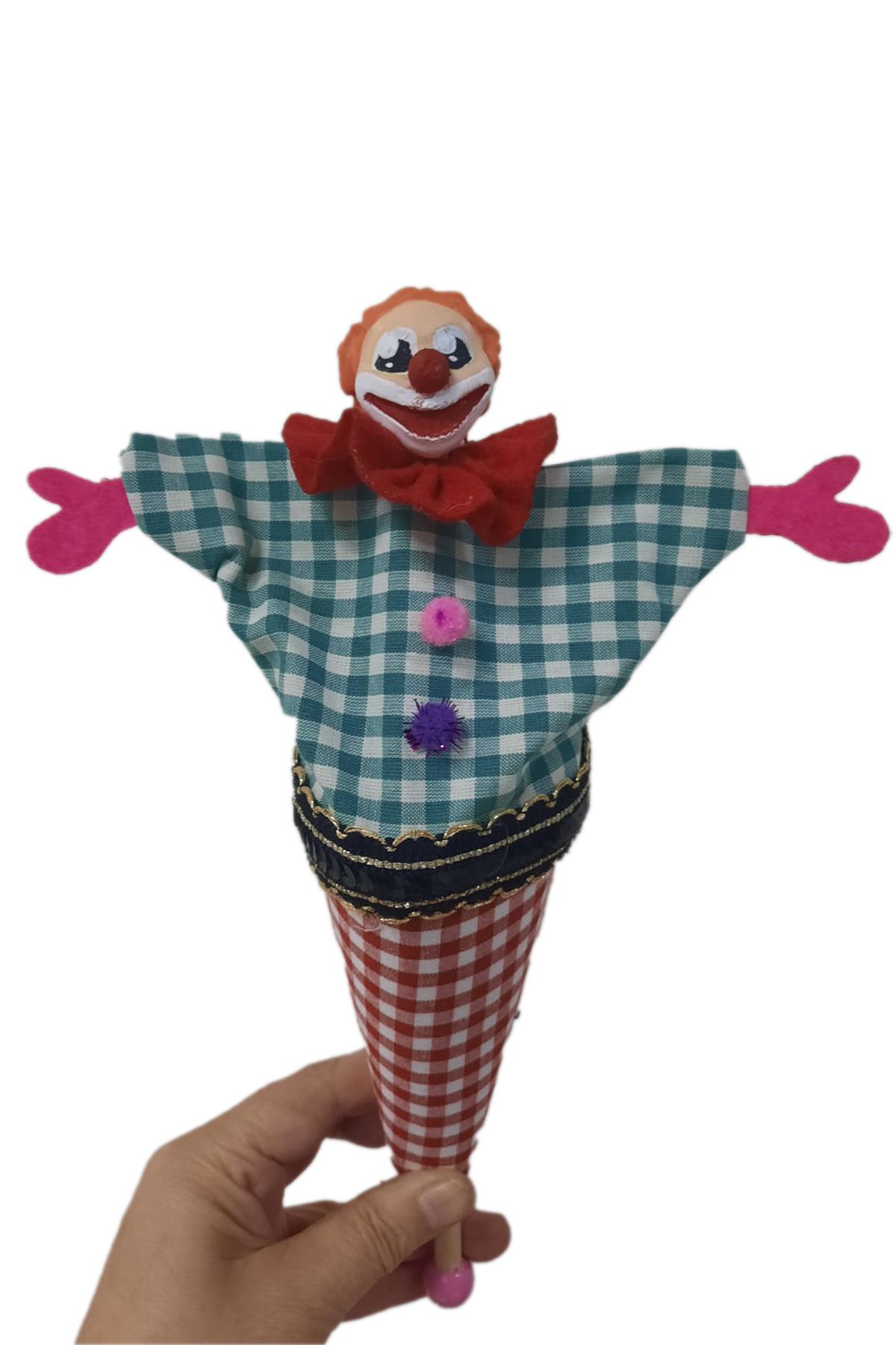 Uçaneller Kuklaevi-Cute Clown Cone Puppet 3