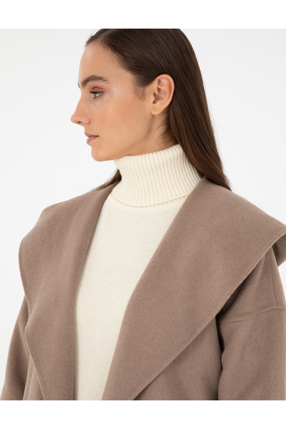 Pierre Cardin  Vizon Yün Karışımlı Kaşe Kaban 50290345-VR052 - Görsel 4