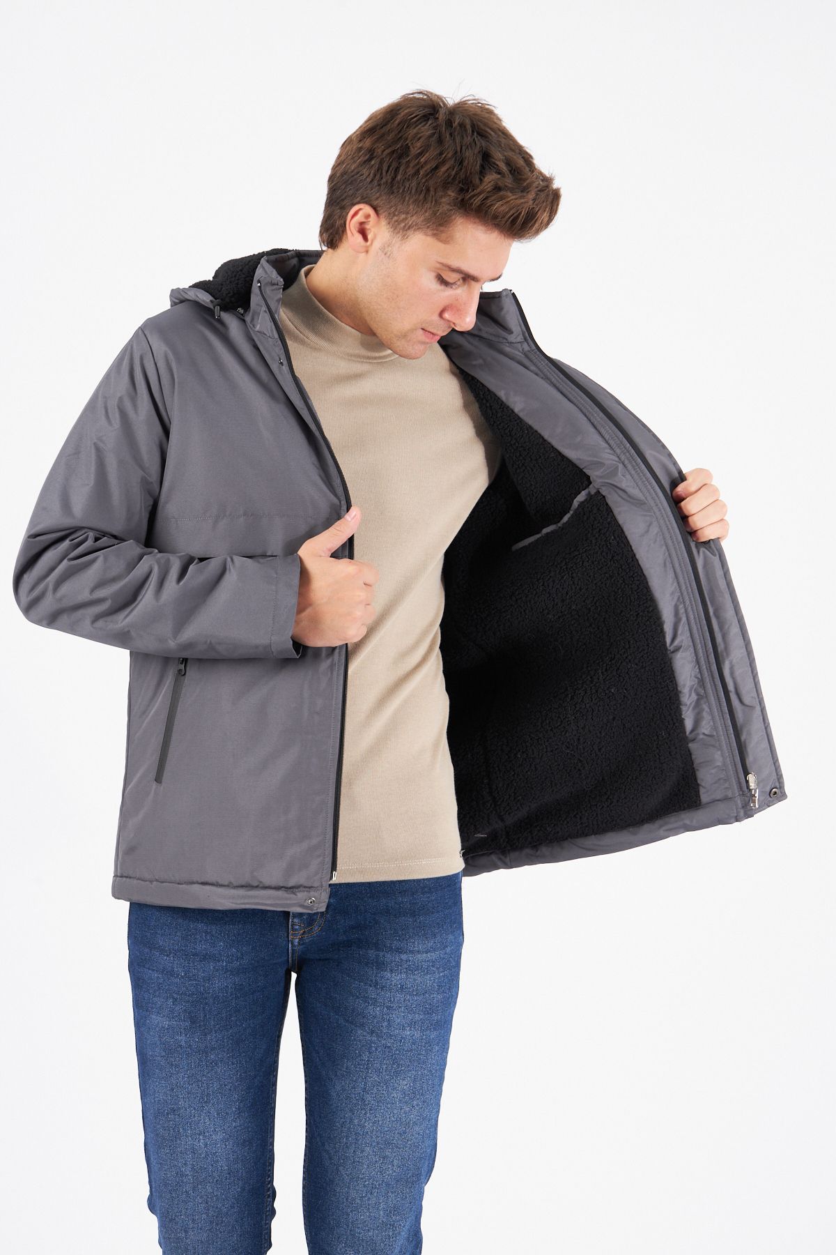 Aypa-Winter Jacket - Gray - Regular fit 3