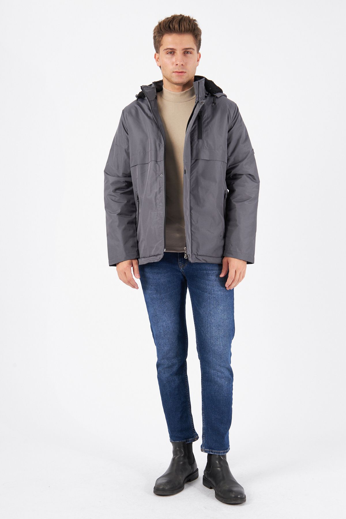 Aypa-Winter Jacket - Gray - Regular fit 2