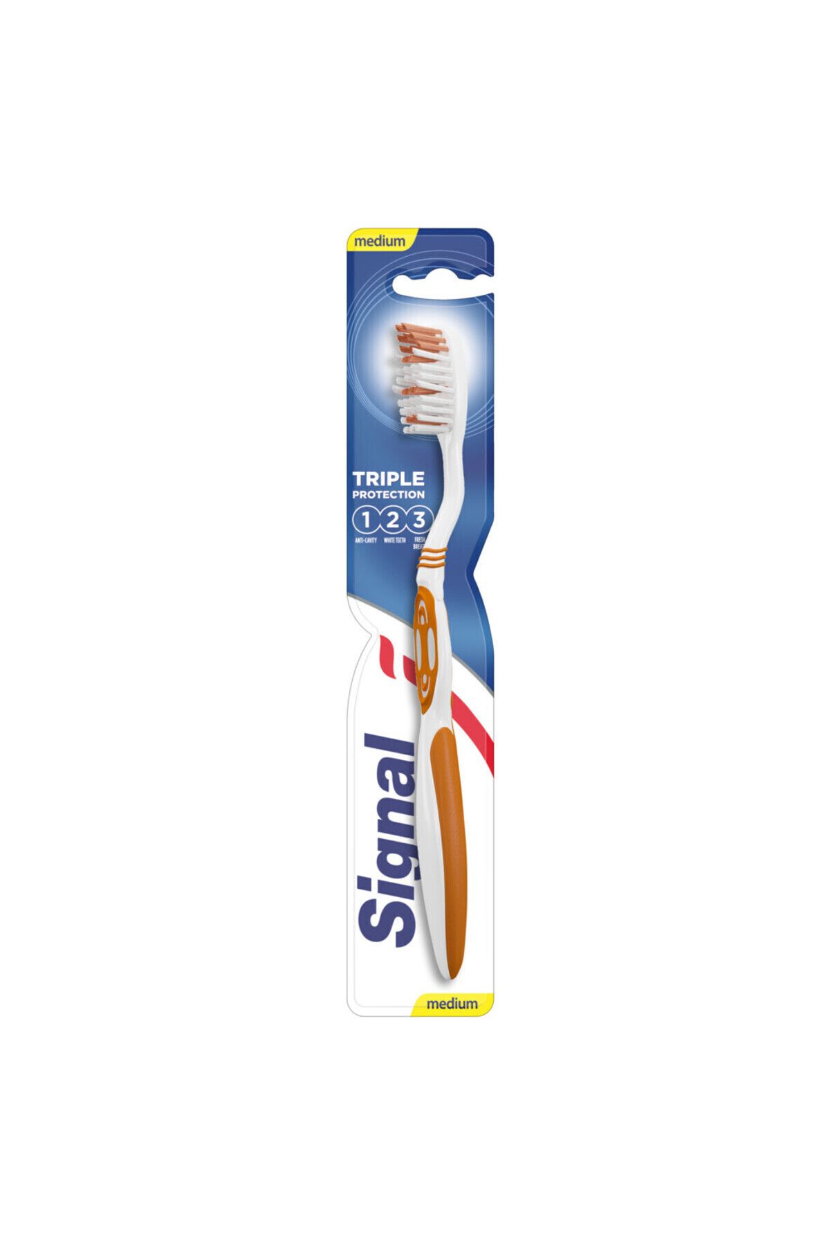 Signal-Triple Protection Toothbrush, Cleans Teeth&Massages Gums, Medium, Gentle Plaque Removal, 1 PC 1