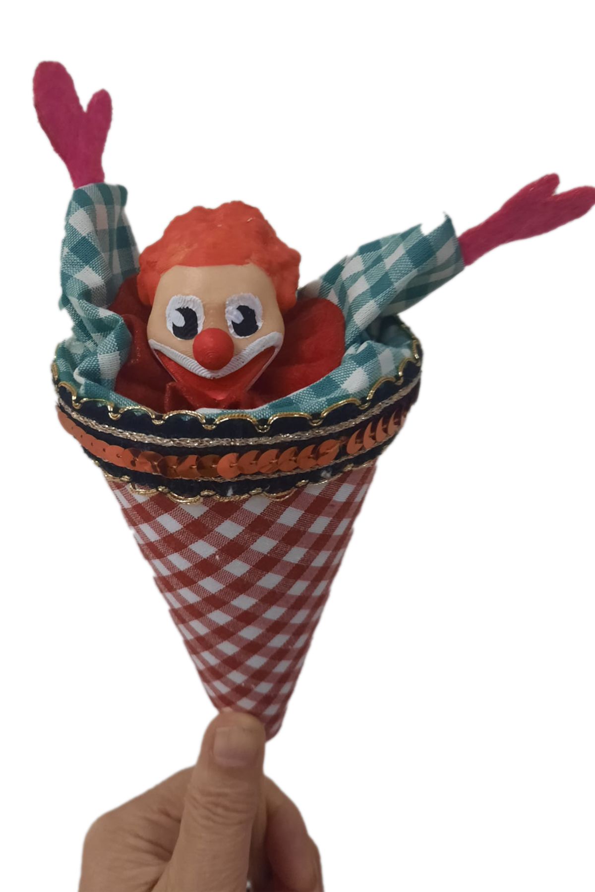 Uçaneller Kuklaevi-Cute Clown Cone Puppet 5