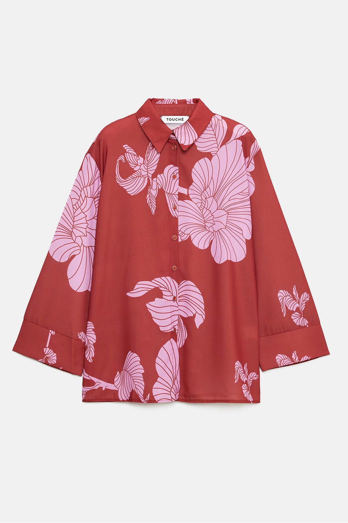 Touché Privé-PATTERNED SATIN SHIRT 1