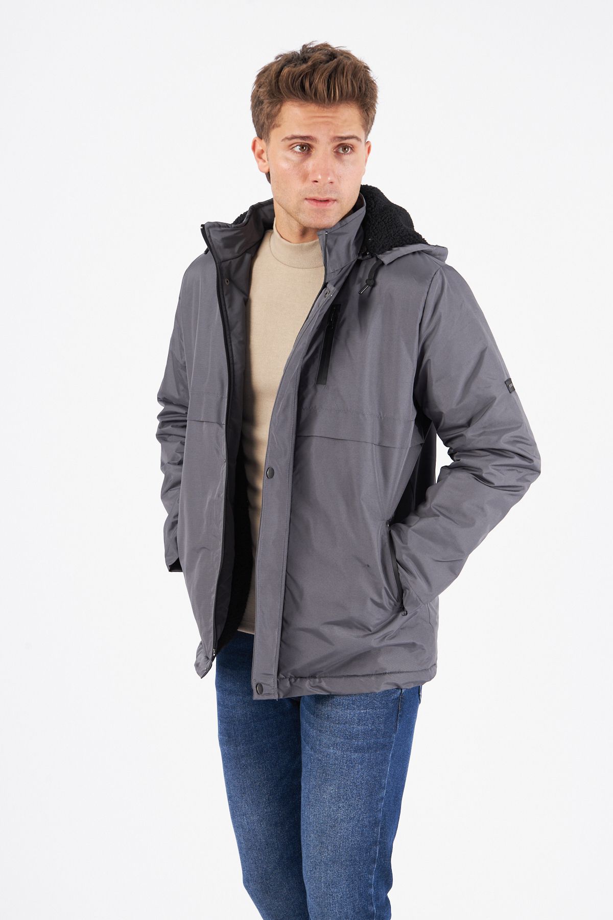 Aypa-Winter Jacket - Gray - Regular fit 4