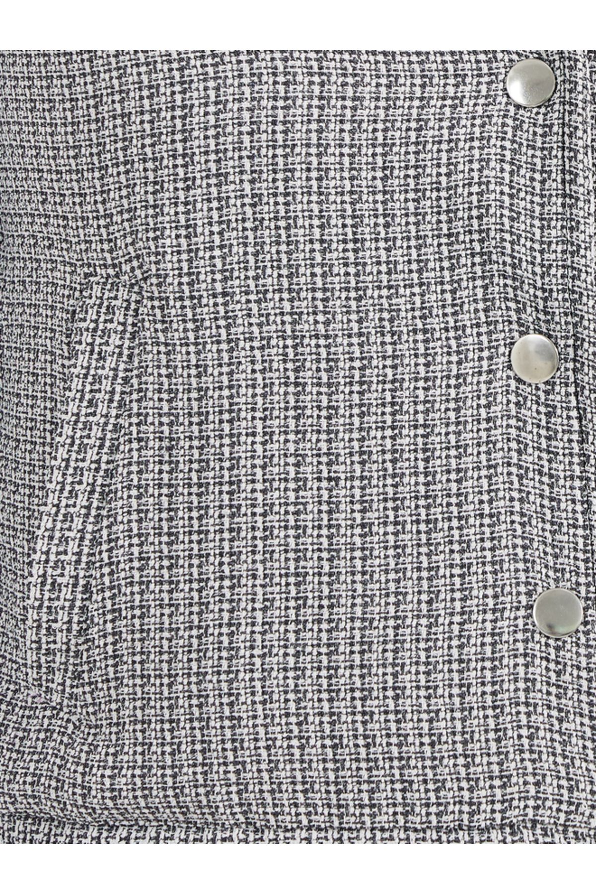 Styli-Tweed Collared Jacket with Buttons 3