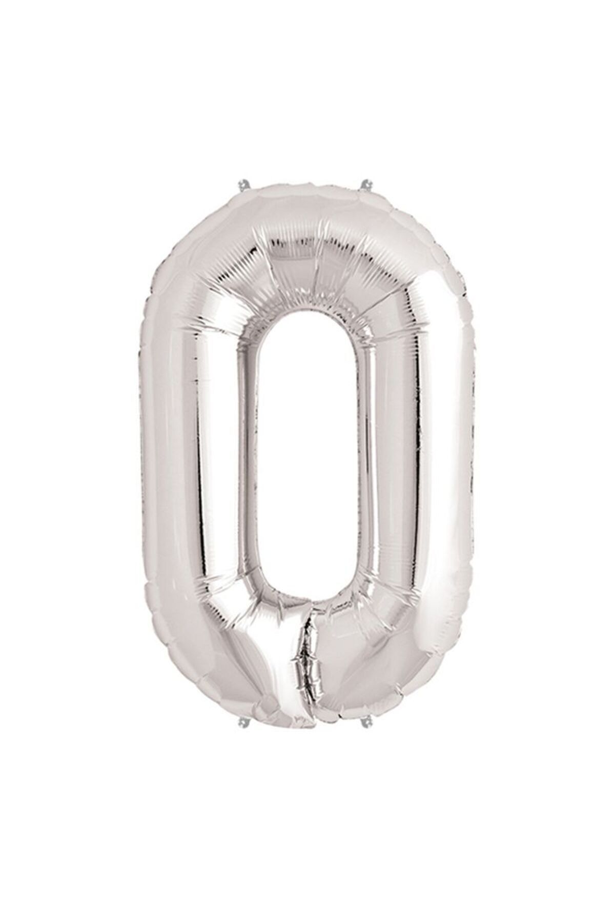 BEŞMİNARE 0 Rakam Folyo Balon Gümüş 40 inç