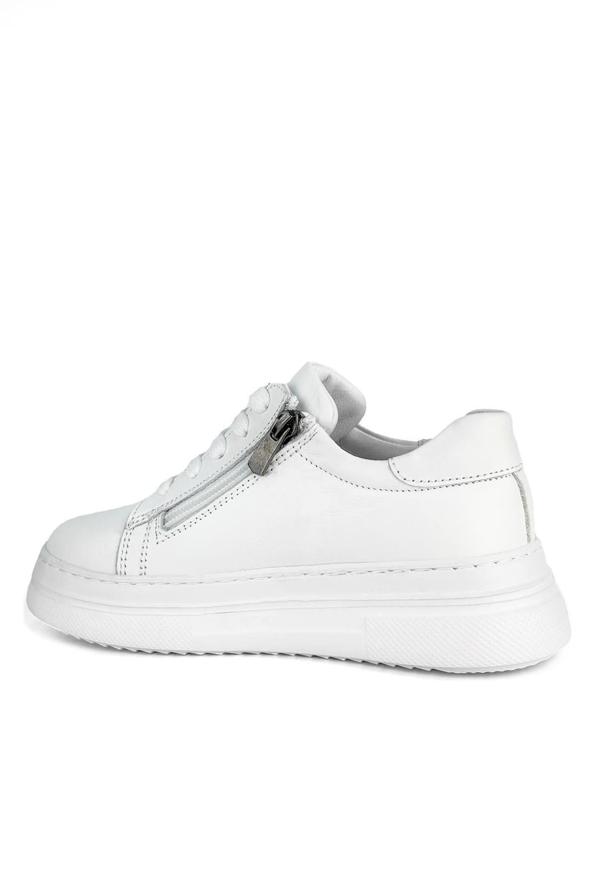 Cici Bebe Ayakkabı-Adidași pentru fete din piele naturală cu model stea albă 3