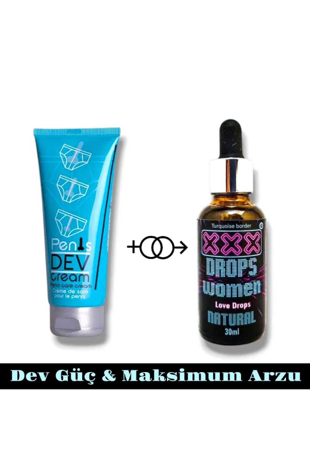 dev cream Penis Dev Cream Erkeklere Özel Performanse Kremi 100 ml + 3X Love Drops Women 30 ml