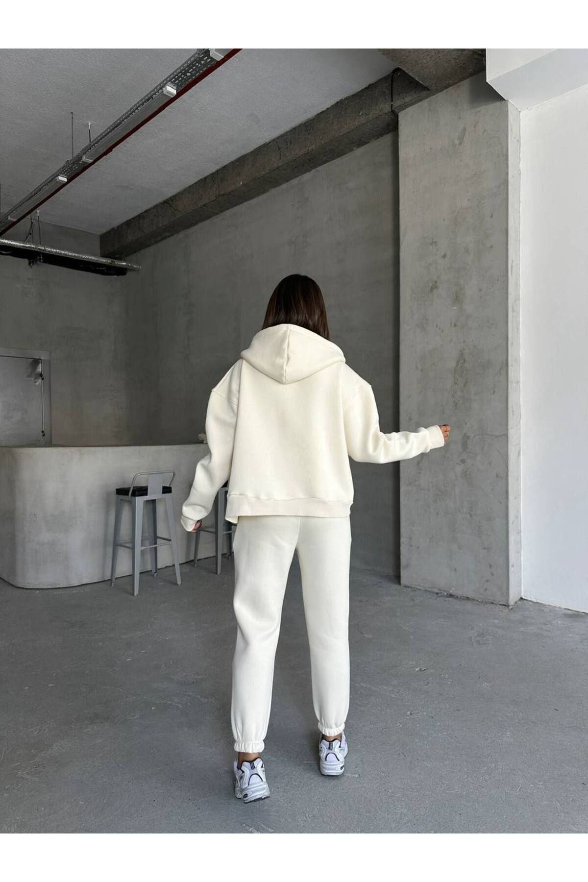 İLKCET MODA-Set de trening supradimensionat cu glugă pentru femei 6