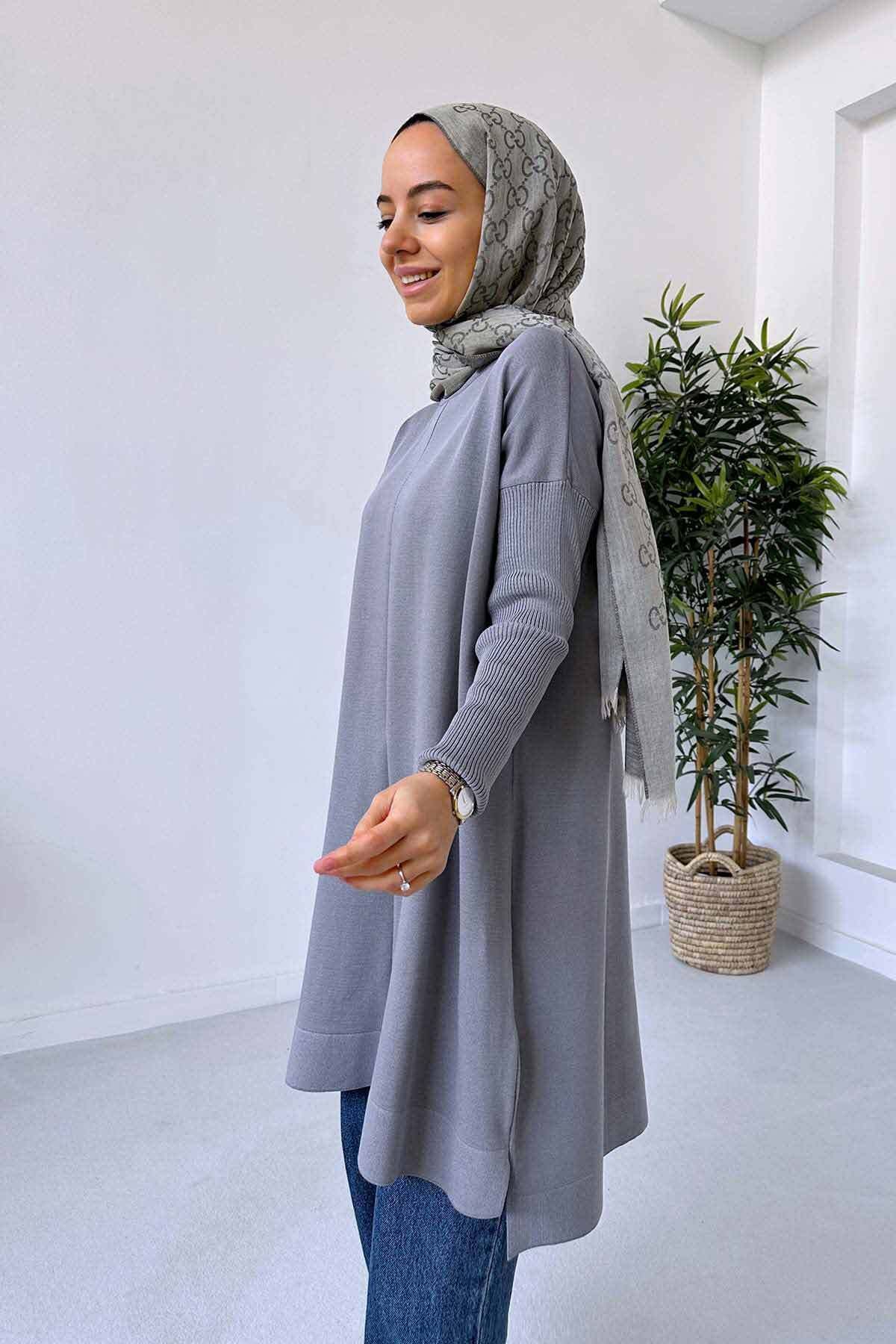 Ka Hijab-Gray Mira Mercerized Tunic 2