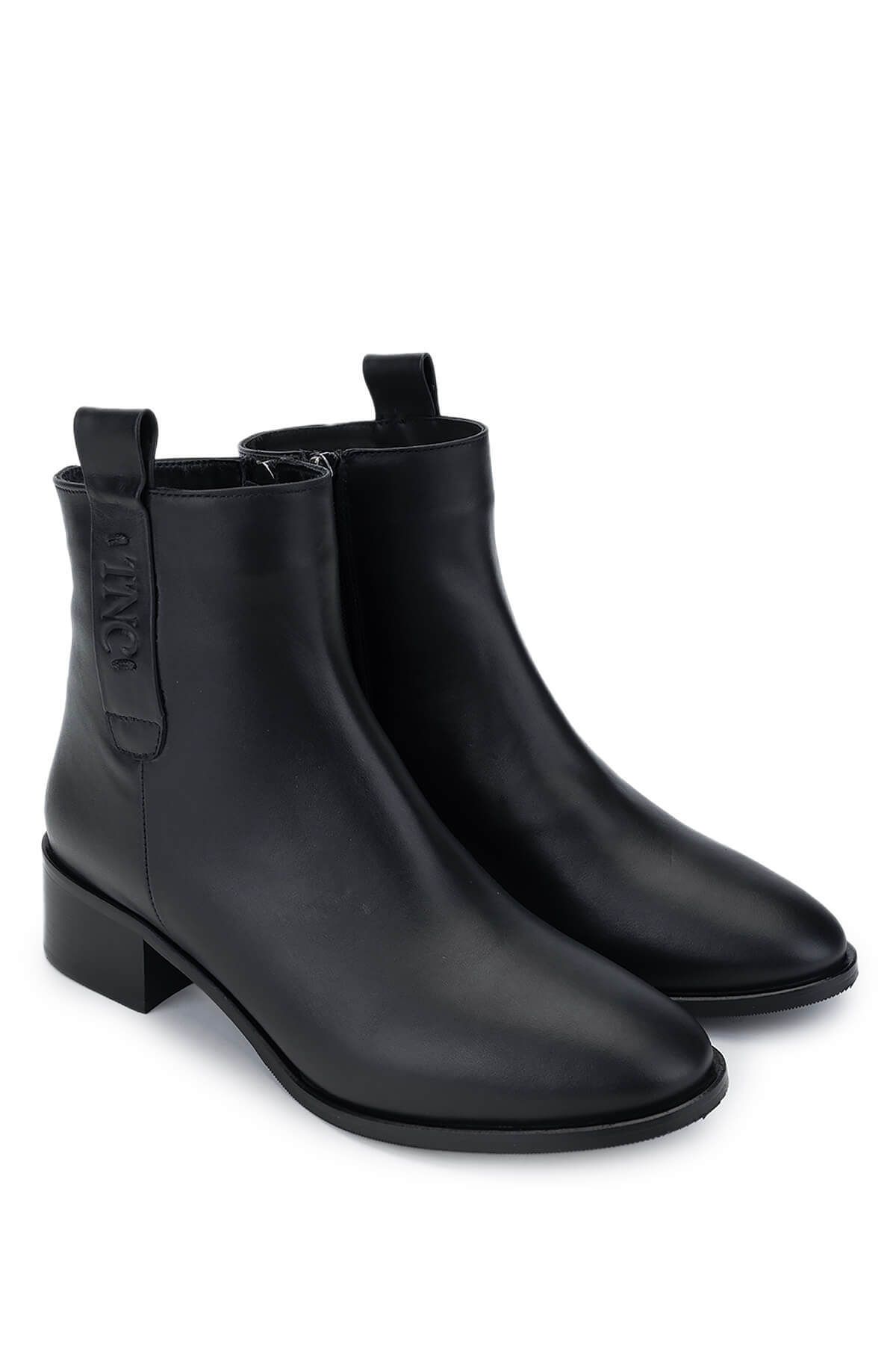 Tamer Tanca-Women's Genuine Leather Black Leather Heeled Boots 2