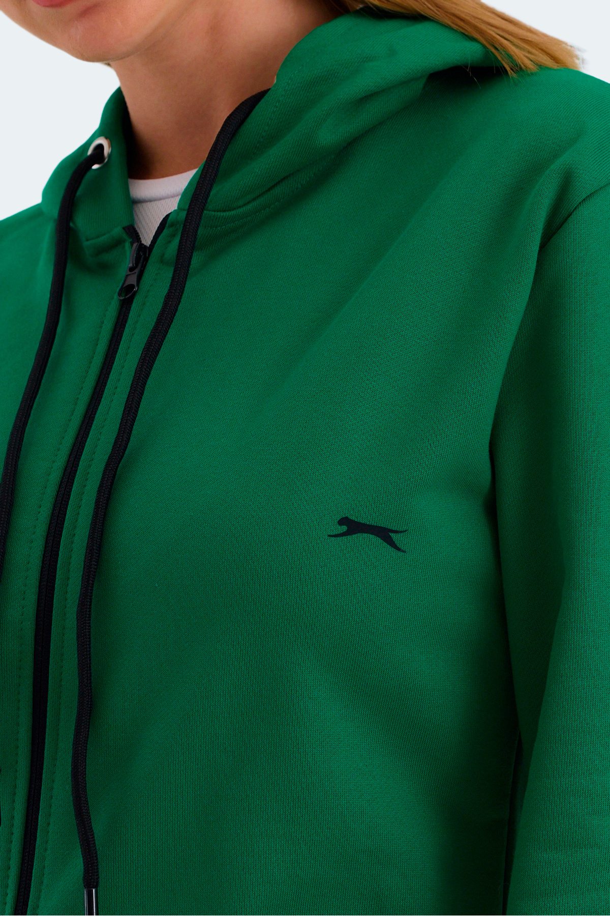 Slazenger KATYA Kadın Fermuarlı Kapüşonlu Cepli Nane Sweatshirt görsel 5