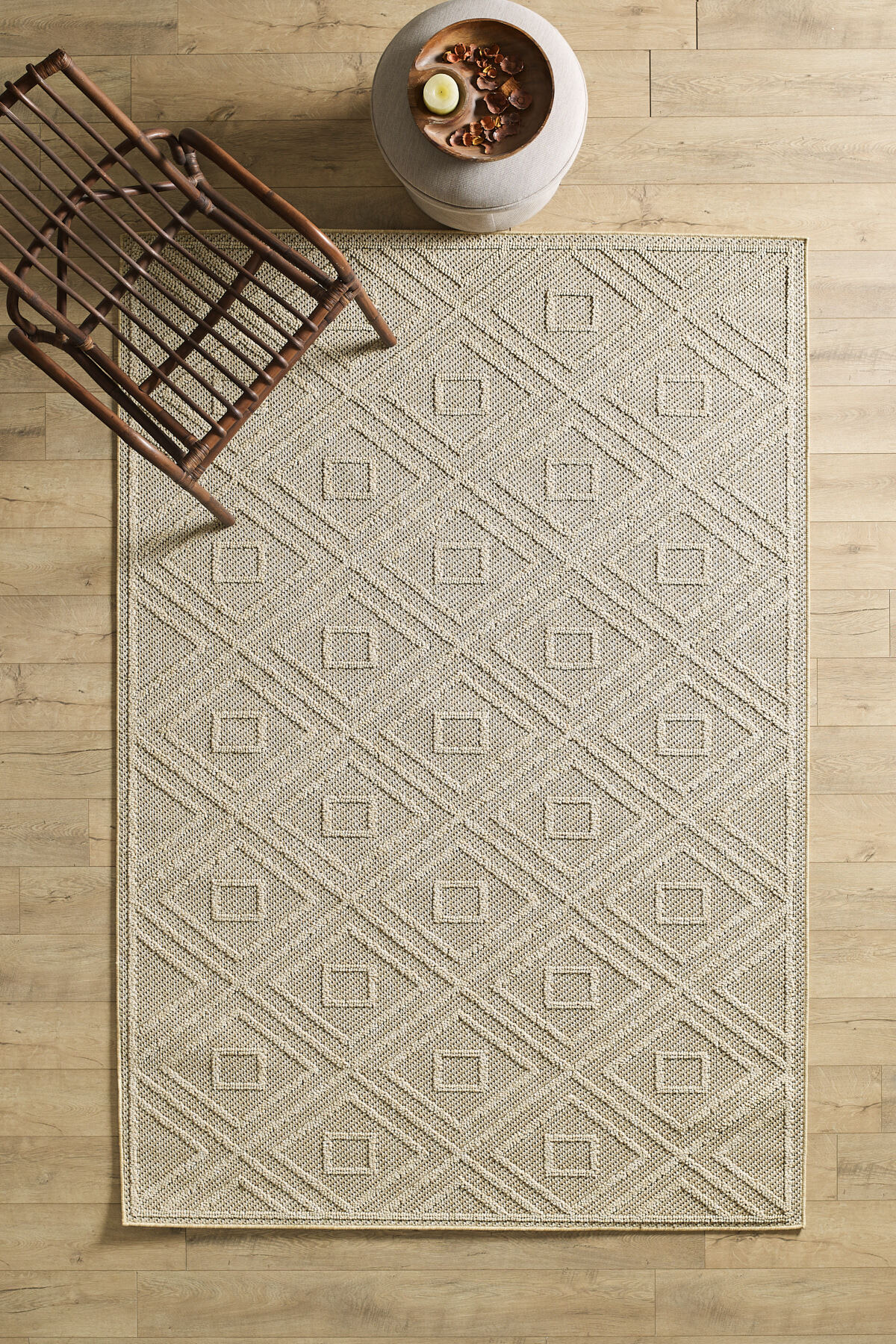 Nordic Design Beige Terrace Carpet Balcony Carpet Garden Carpet Weatherproof Jute Carpet