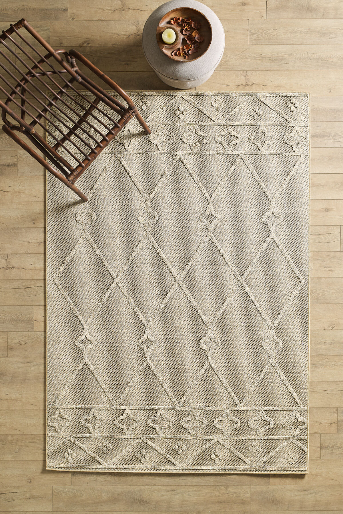 Nordic Design Beige Terrace Carpet Balcony Carpet Garden Carpet Weatherproof Jute Carpet