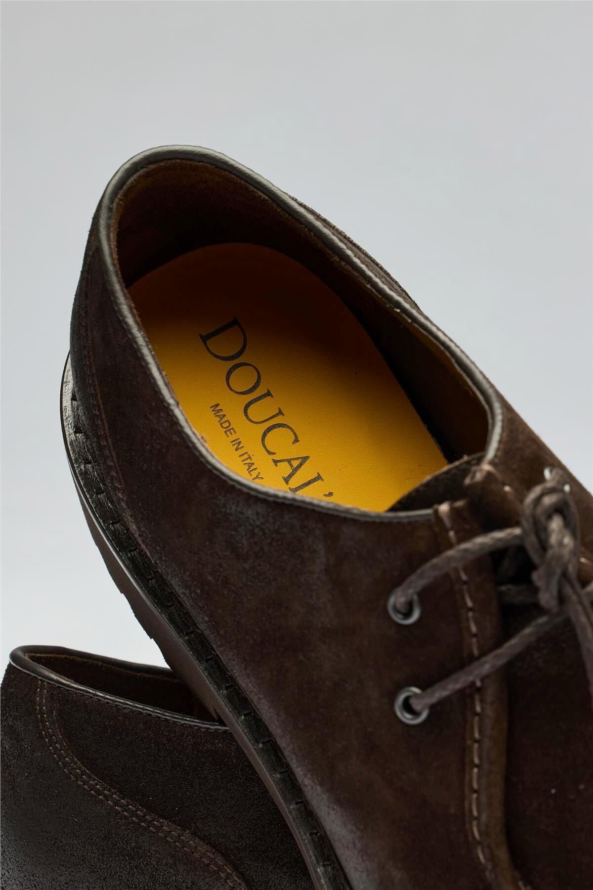 Doucals-Brown Laced Oiled Suede Shoes 6