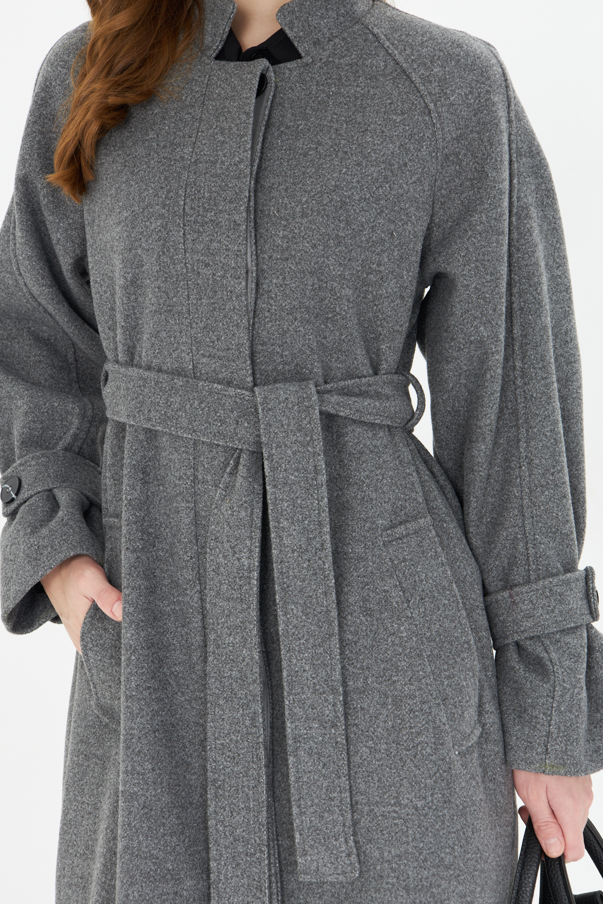 azeemprive  Tam Boy Astarlı Kaşe Kaban - Görsel 4