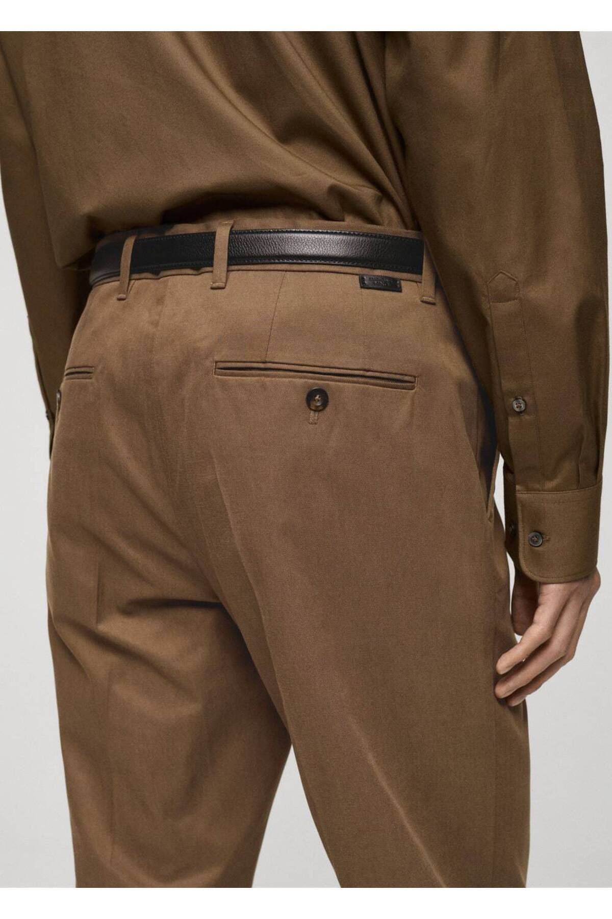 MANGO Man-Regular Cut Cotton Trousers 7