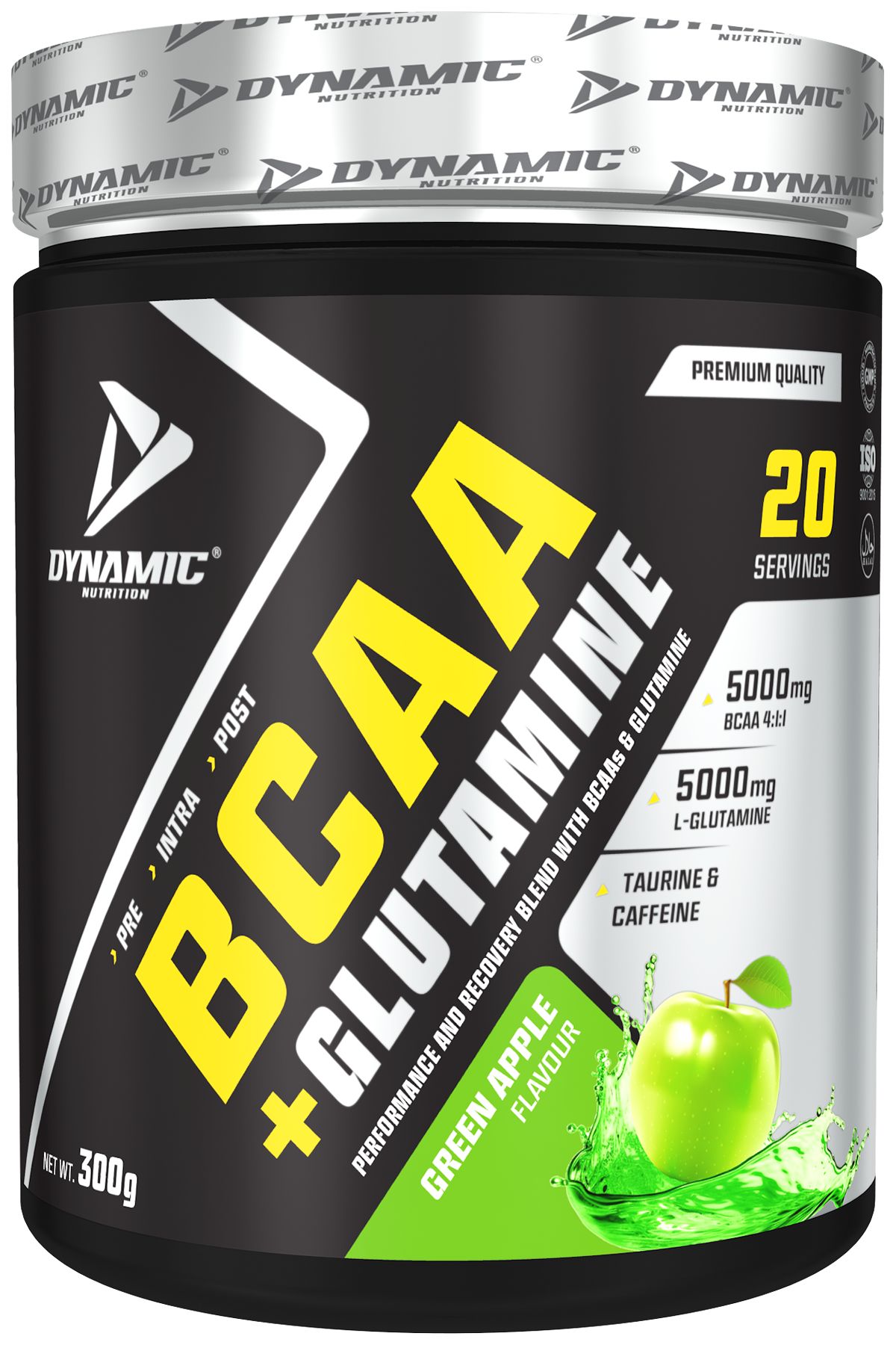 Dynamic Nutrition Yeşil Elma Aromalı Bcaa Glutamine 300 G - 20 Servis - Taurin Ve Kafein Ilaveli-2