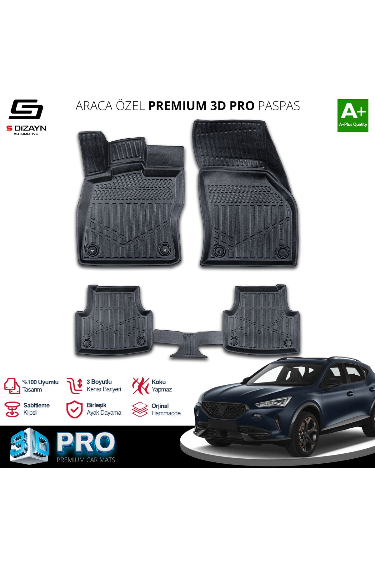 TREND Meka Part Cupra Formentor 3D Pro Havuzlu Paspas 2021 Üzeri A+ Kalite