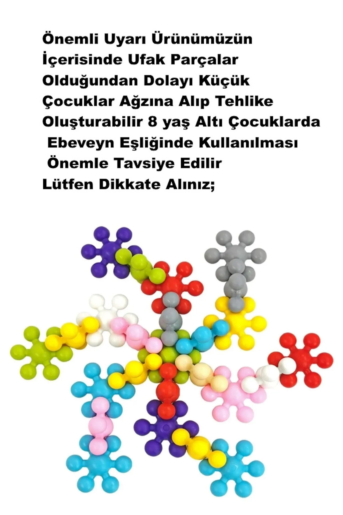 Hyd 120 Parça Kar Tanesi Çiçek Molekül Kilitli Yapı Taşları Blok Puzzle Yapboz Eğitici Oyuncak fotoğrafı 2 (önizleme)