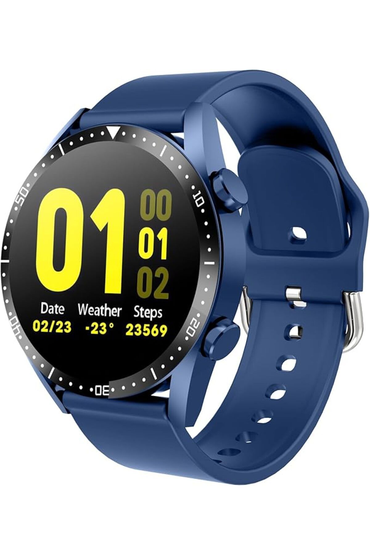 X.Cell-Classic 3 Talk Lite Smartwatch, HR/BP/Oxygen Monitor, Call Function, IP67, 1-Week Battery - Blue 4