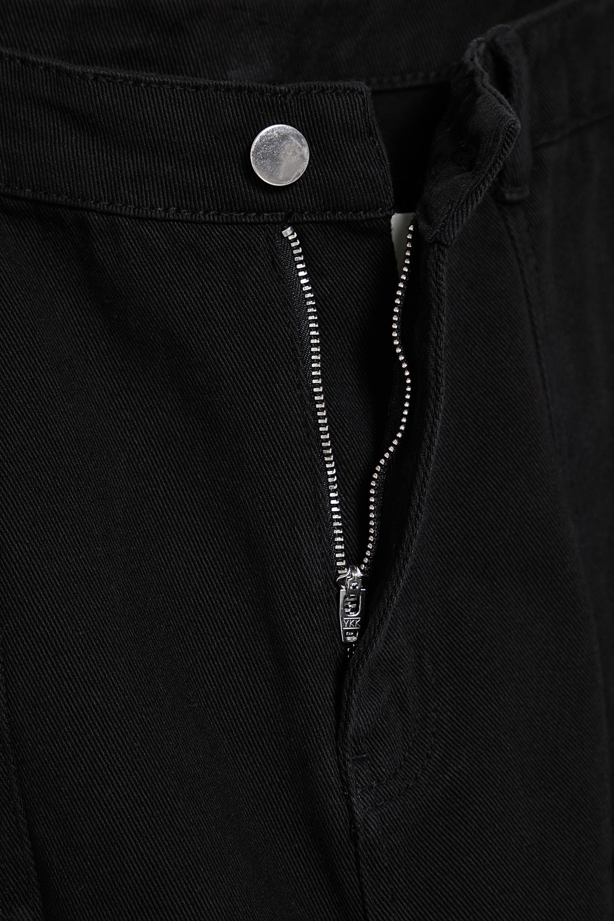 Trendyol Curve-Schwarze Jeans mit hoher Taille und weitem Bein, große Größe TBBAW25CJ00001 9