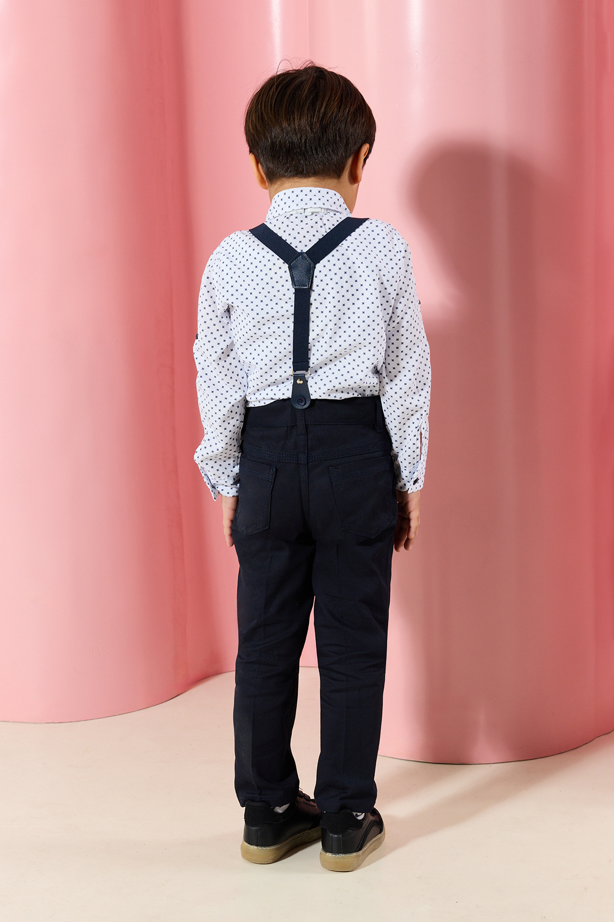 TRENDYOLKIDS-Polka Dot White Shirt and Pants Set - TKDSS24AU00025 2