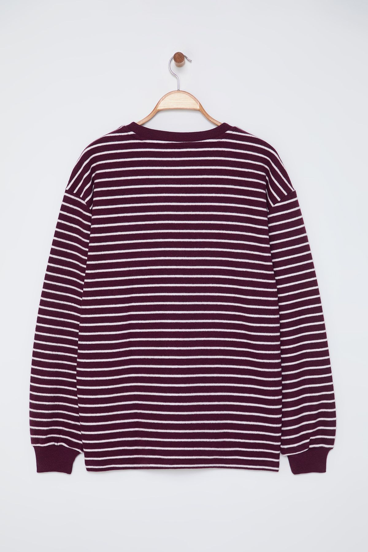 Trendyol Collection-Soft Textured Claret Red Oversize Sweatshirt - Tmnaw25Sw00169 4