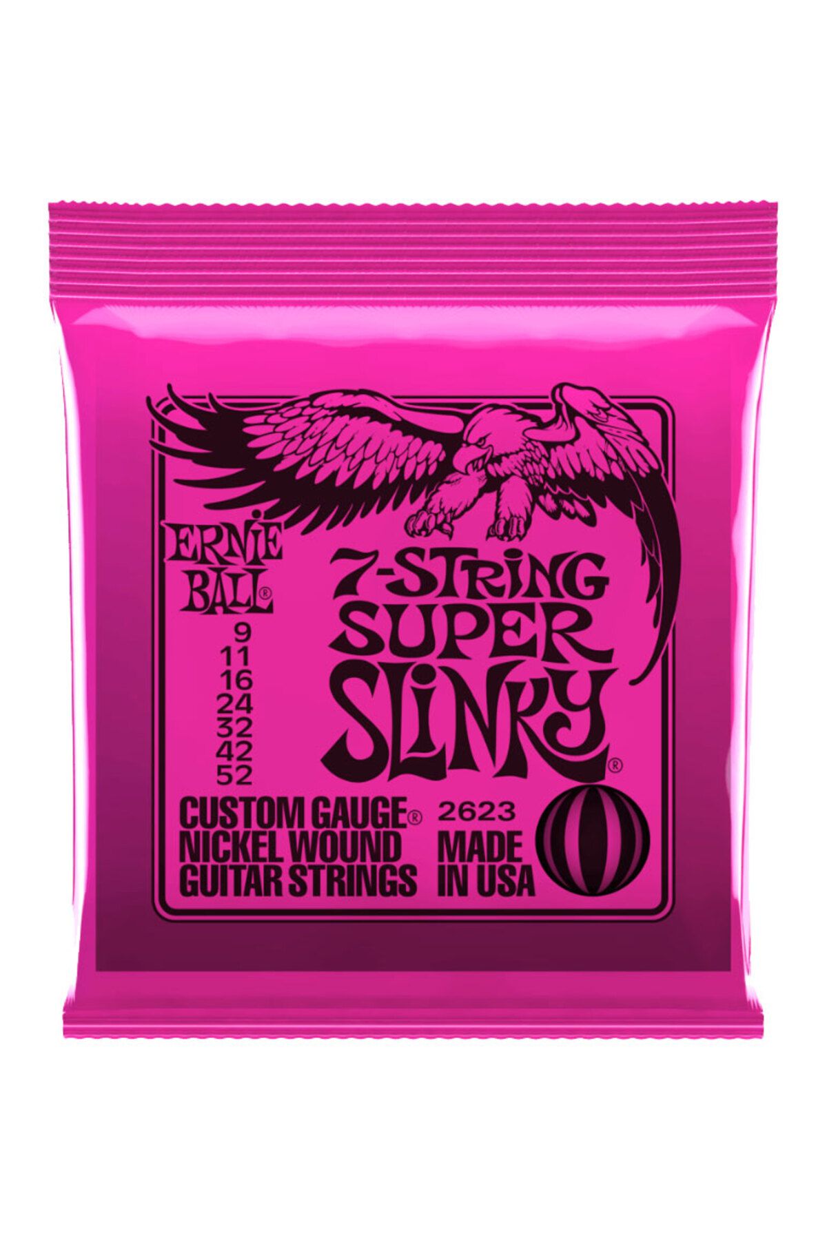 Ernie Ball-P02623 Regular Slinky Nickel 09-52 (7 Strings) Electric Guitar String 1