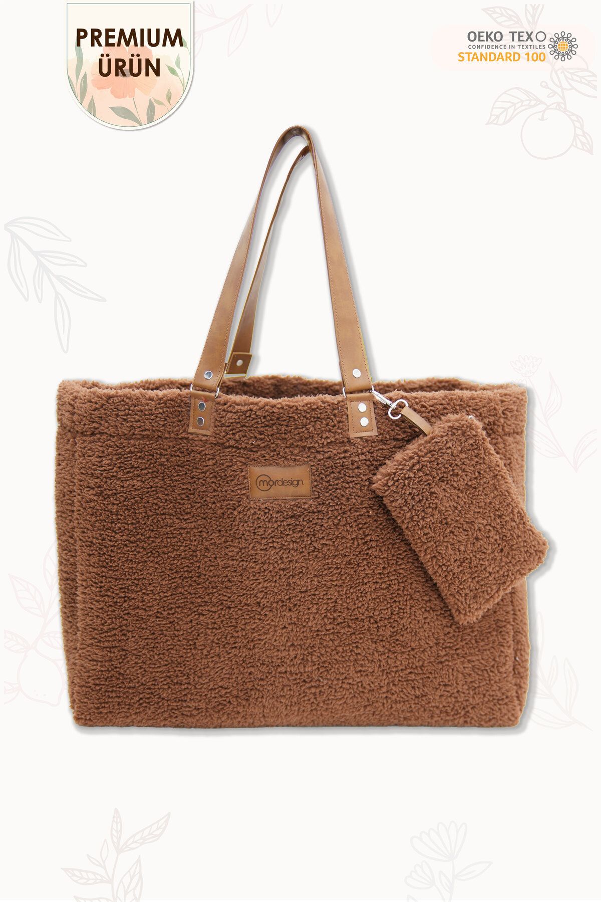 mordesign Teddy Bag, Anne Bebek Bakım Çantası, XL Boy, Kadın Çantası, Morteddy Serisi, Deep Brown