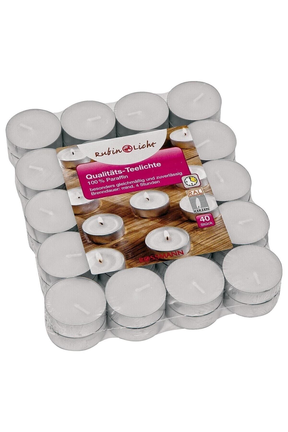 Elioure Beyaz Mum, 4 Saat, 40'lı Paket, Şık ve Aydınlatıcı Alternatif