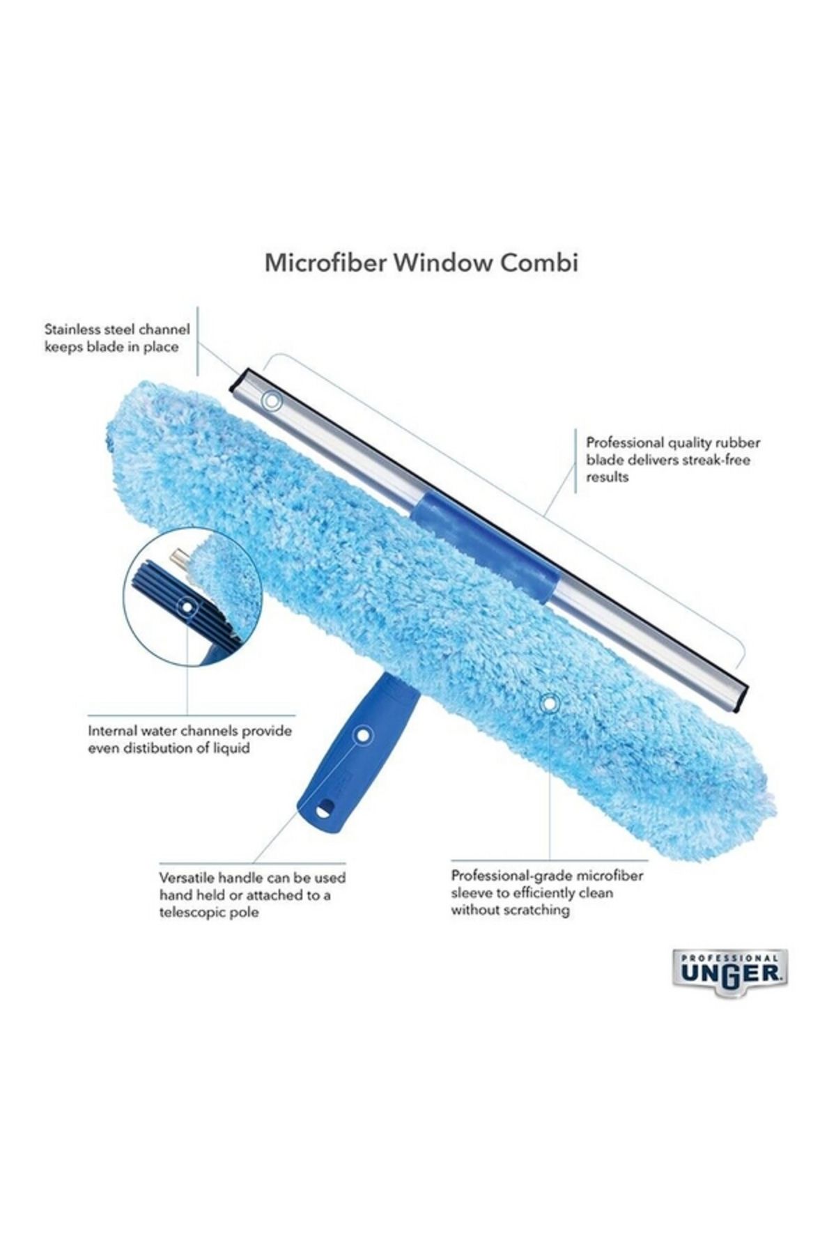 unger-Professional Window Squeegee Scrubber 6inch 3