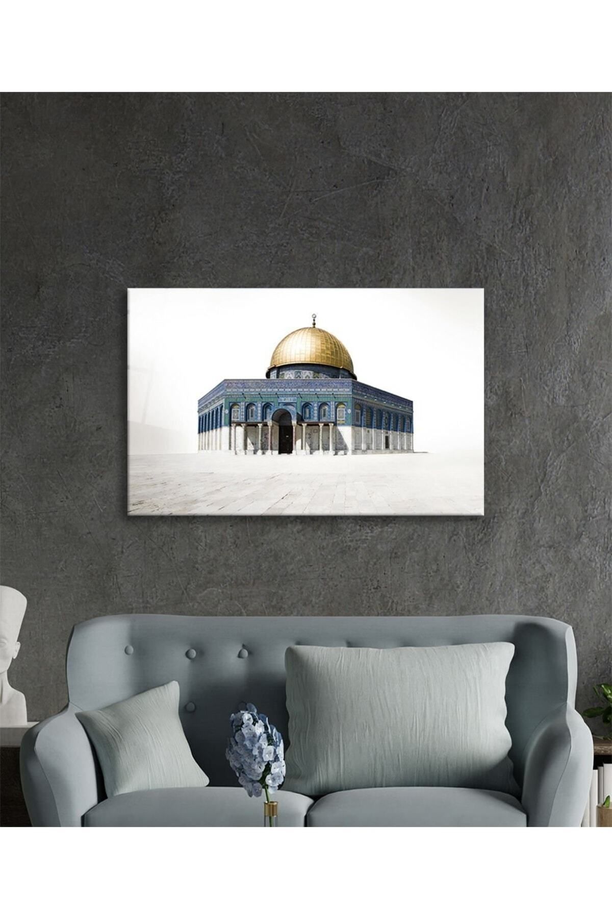 ArtNoia Kudüs Kubbetüs Sahra Dini Islami Cam Tablo