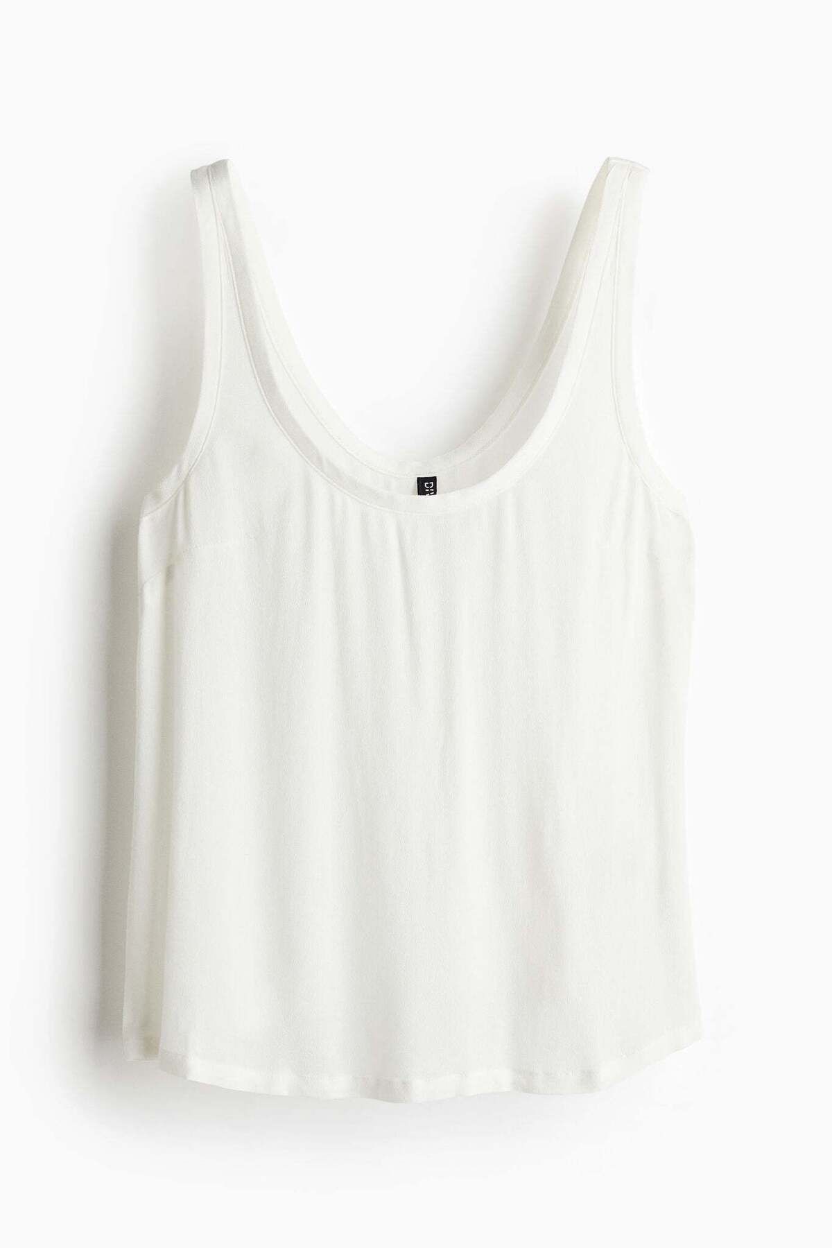 H&M-White crêpe vest top 6