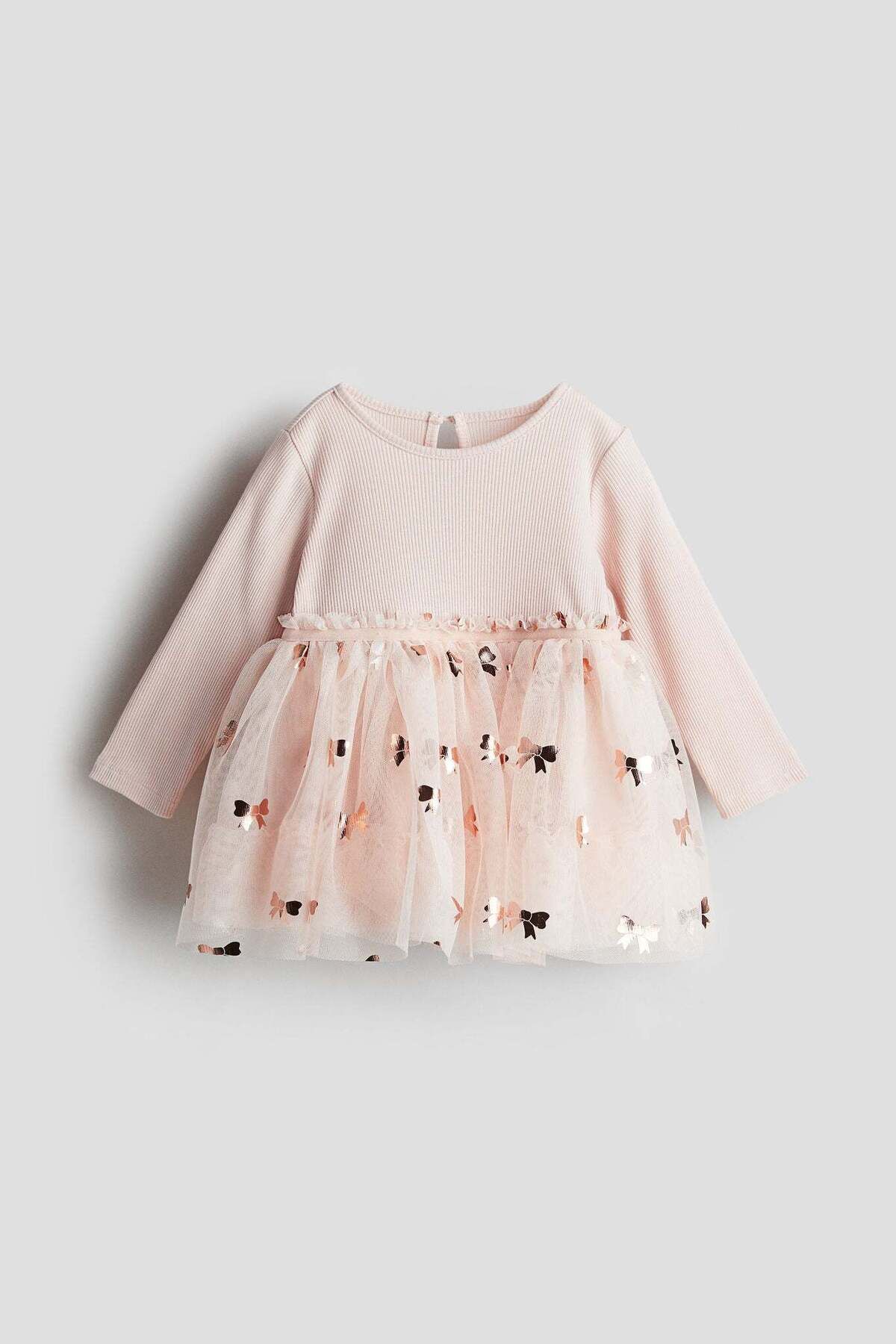 H&M-Tulle-skirt jersey dress 1