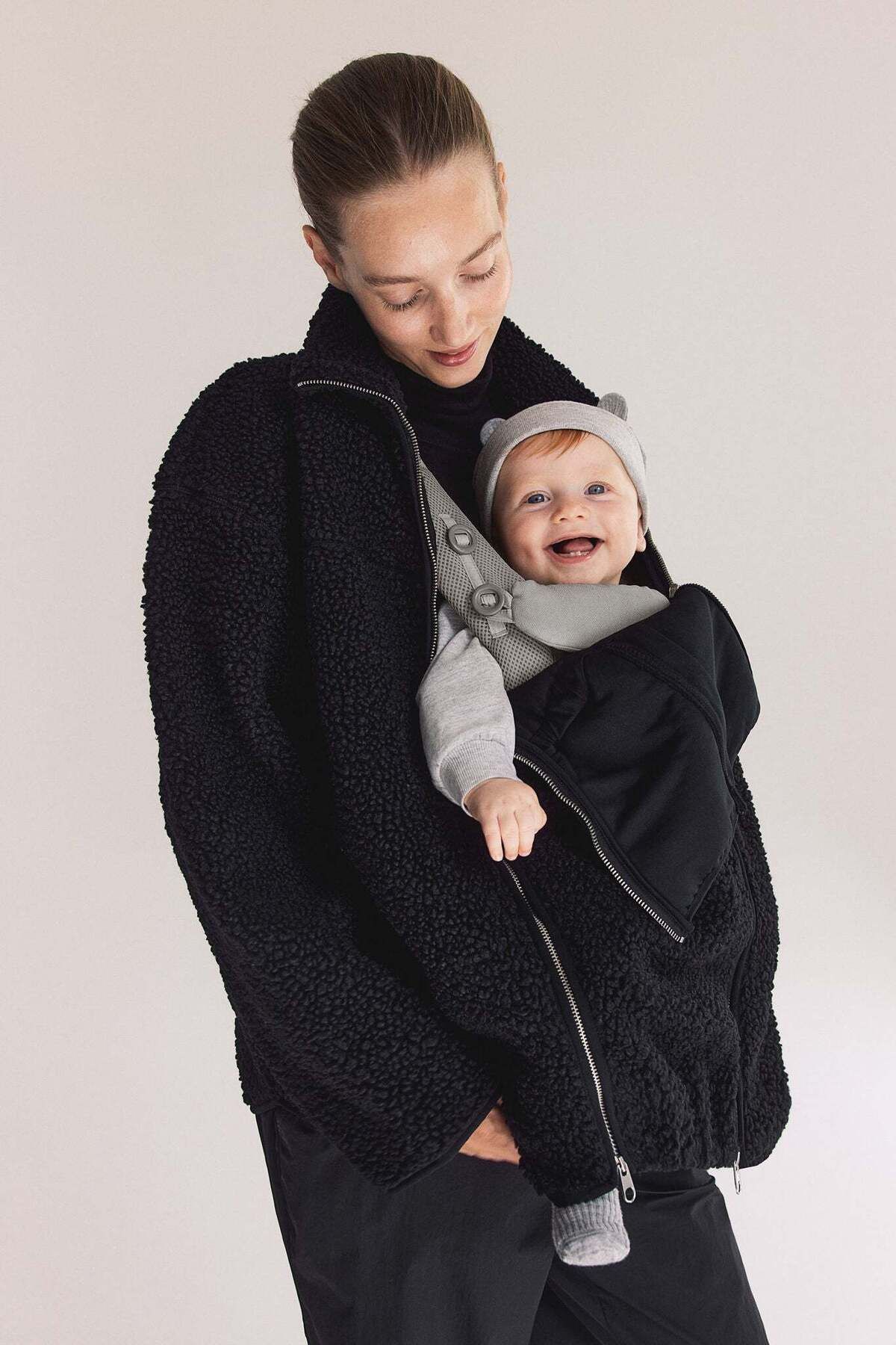 H&M-MAMA Before & After Babywearing teddy jacket 1