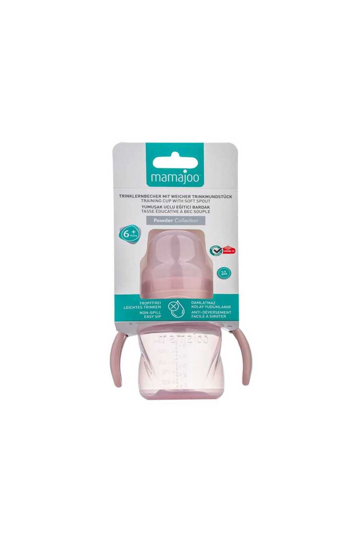 Mamajoo Antikolik Akıtmaz Alıştırma Bardağı 160 ml & İkili Ergonmik Beslenme Kaşığı - Powder Pink fotoğrafı 6 (önizleme)