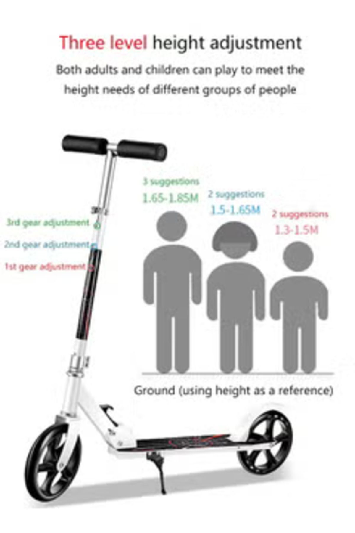 Arabest-Adult Scooter,Suitable for Gifts for Family Kids(White 102*78*16cm) 2