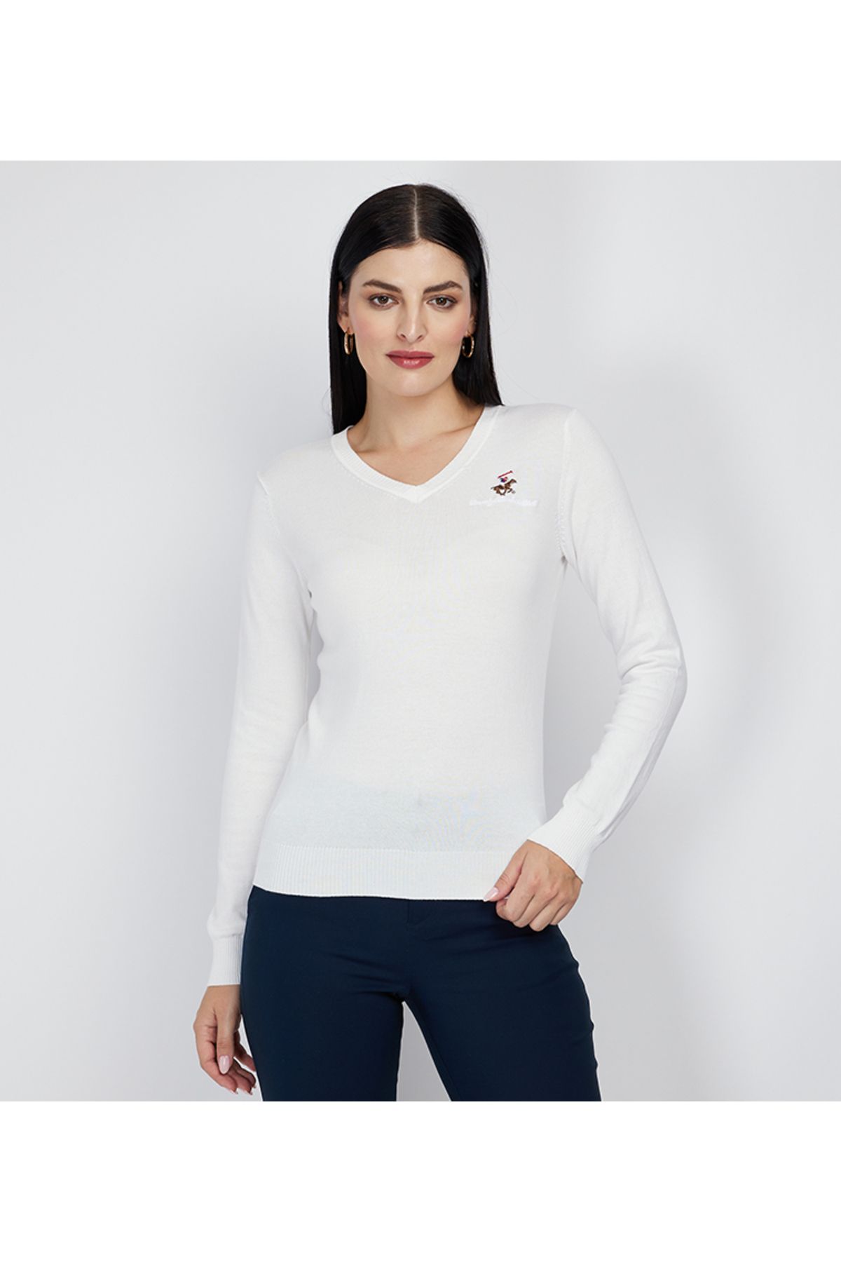 Bhpc-Beverly Hills Polo Club Womens White Sweater 1