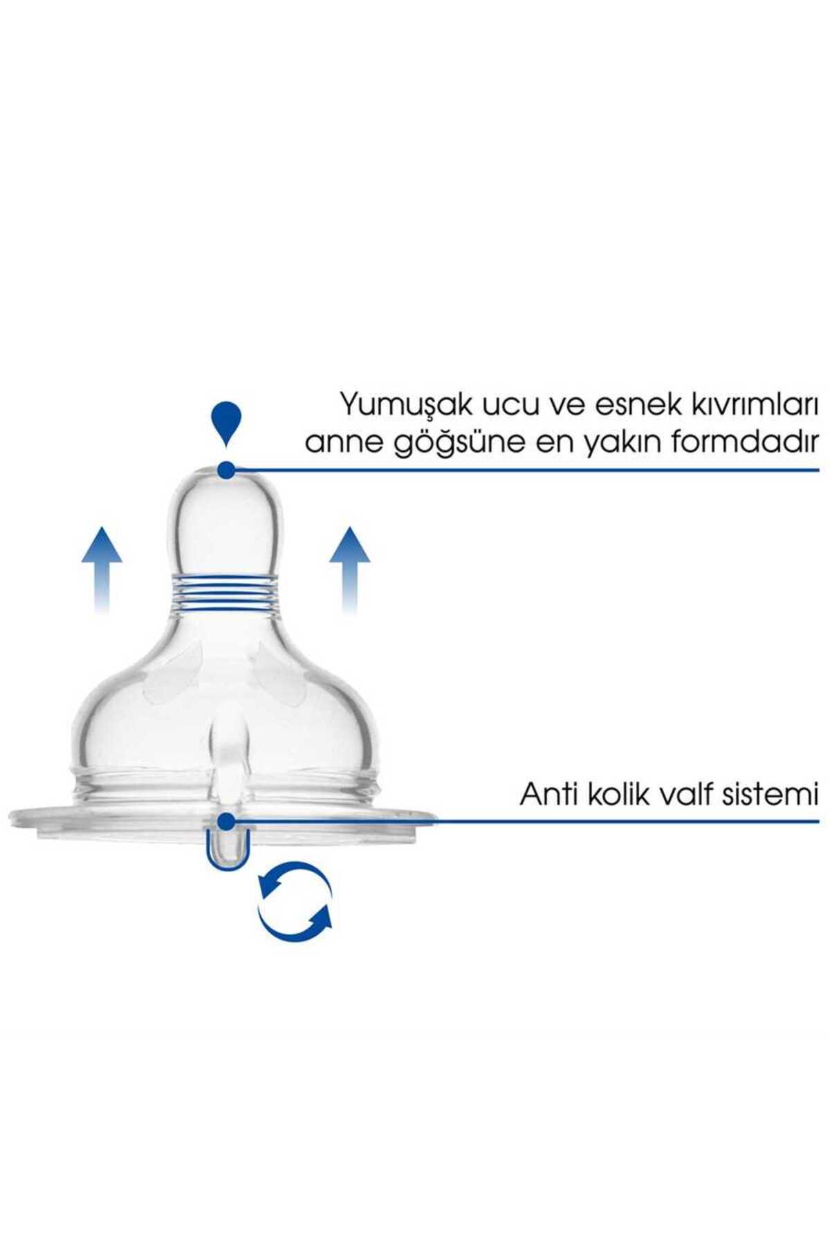 Mamajoo Cam Antikolik Biberon Emziği Seti 6 Ay+ | Orta Akışlı, İkili - Saklama Kabı Hediyeli fotoğrafı 4 (önizleme)