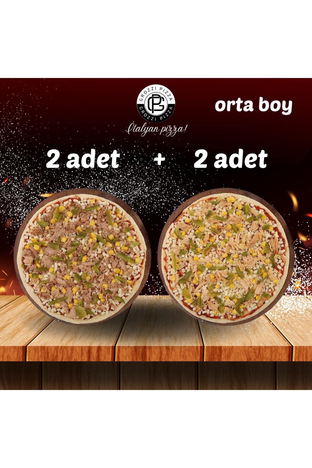 GROZZI TON BALIKLI PİZZA 2 ADET 390 GRAM, TAVUKLU PİZZA 2 ADET 394 GRAM