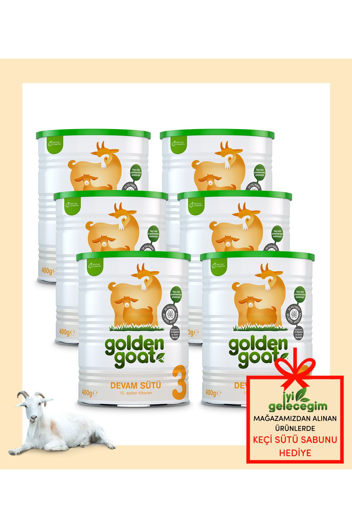 Golden Goat Keçi Devam Sütü 3 Numara 400 Gr 6'lı Paket