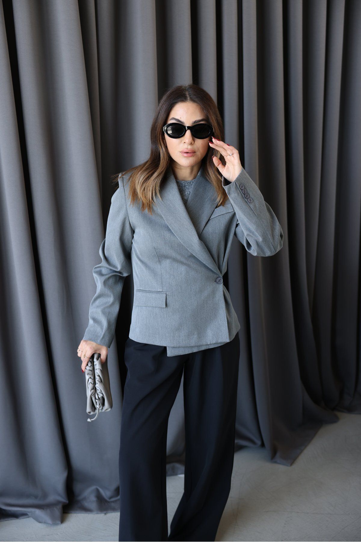 Özge Özgenç-Double Breasted Collar Blazer Jacket 1