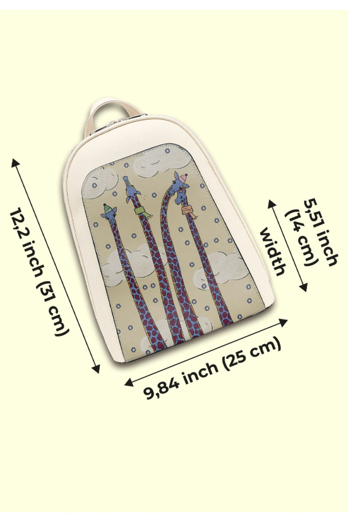 Dogo-Rucsac de damă din piele vegană - Sky-high Love Design, crem 7