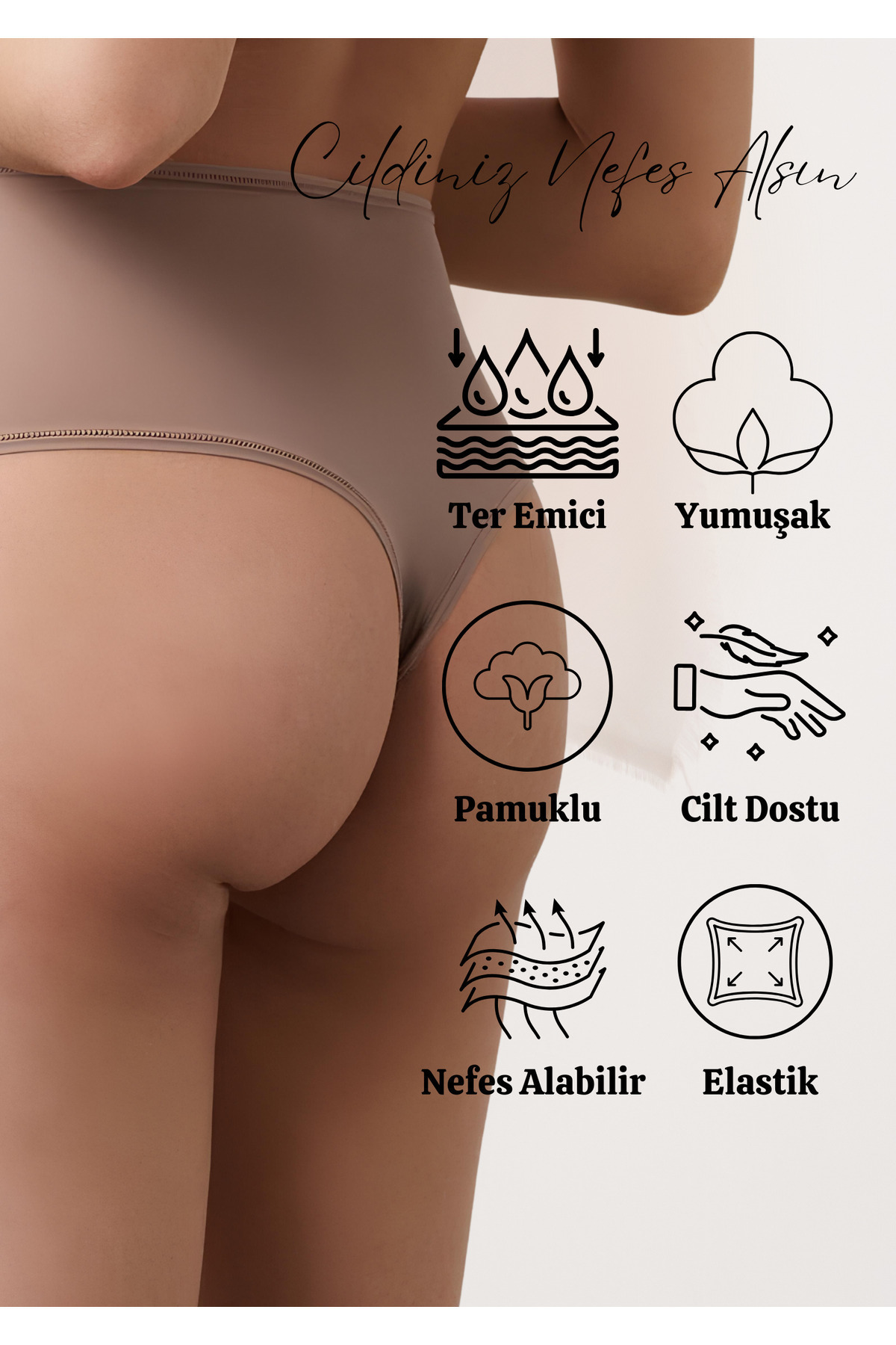 red iç giyim-Cotton Women's High Waist Thong 5 Pack 2