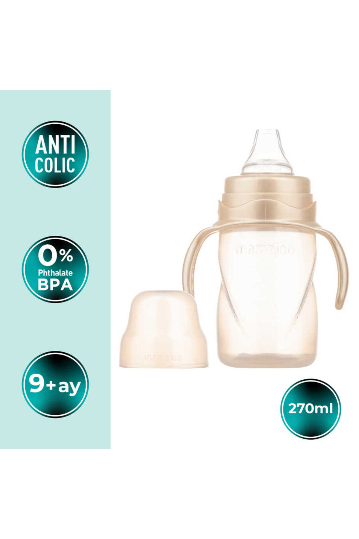 Mamajoo Antikolik Akıtmaz Alıştırma Bardağı 270 ml Pearl, 9 Ay+ fotoğrafı 2 (önizleme)